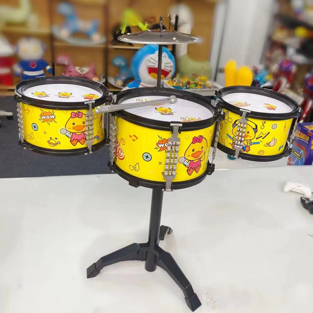 小黄鸭架子鼓孩儿玩具爵士宝家用练习鼓打敲乐器架子鼓男孩女孩