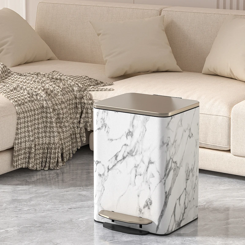 垃圾桶客厅家用轻奢风带盖脚踏式大容量办公室厨房卧室卫生间大号