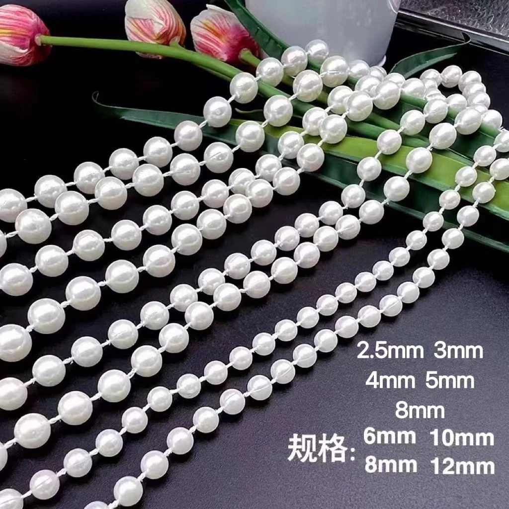 玖阁家仿珍珠DIY连线珠圆珠装饰门帘婚礼亚克力珍珠水波帘