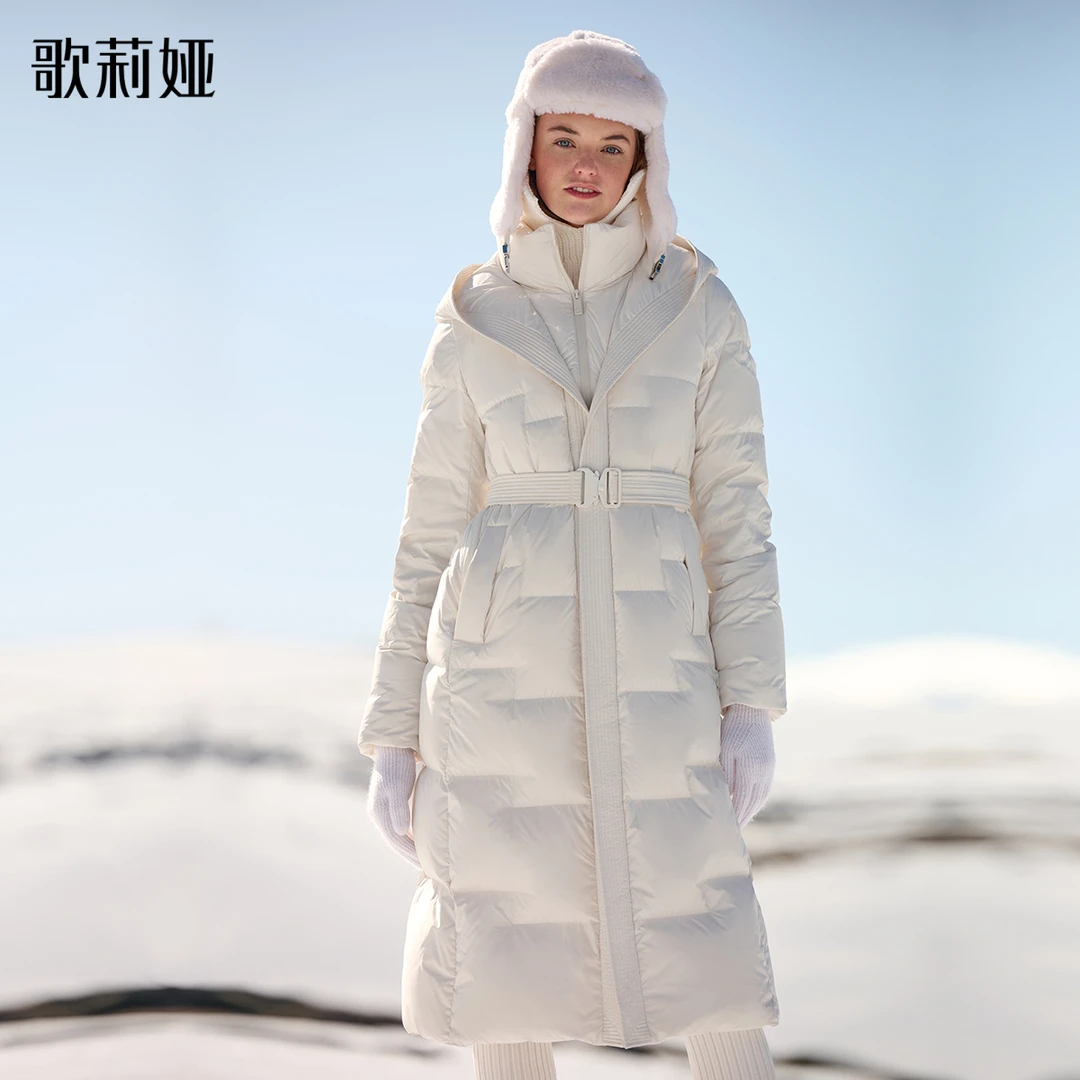 【直降】歌莉娅新品连帽长款热力感保暖运动户外女款防风鹅绒服