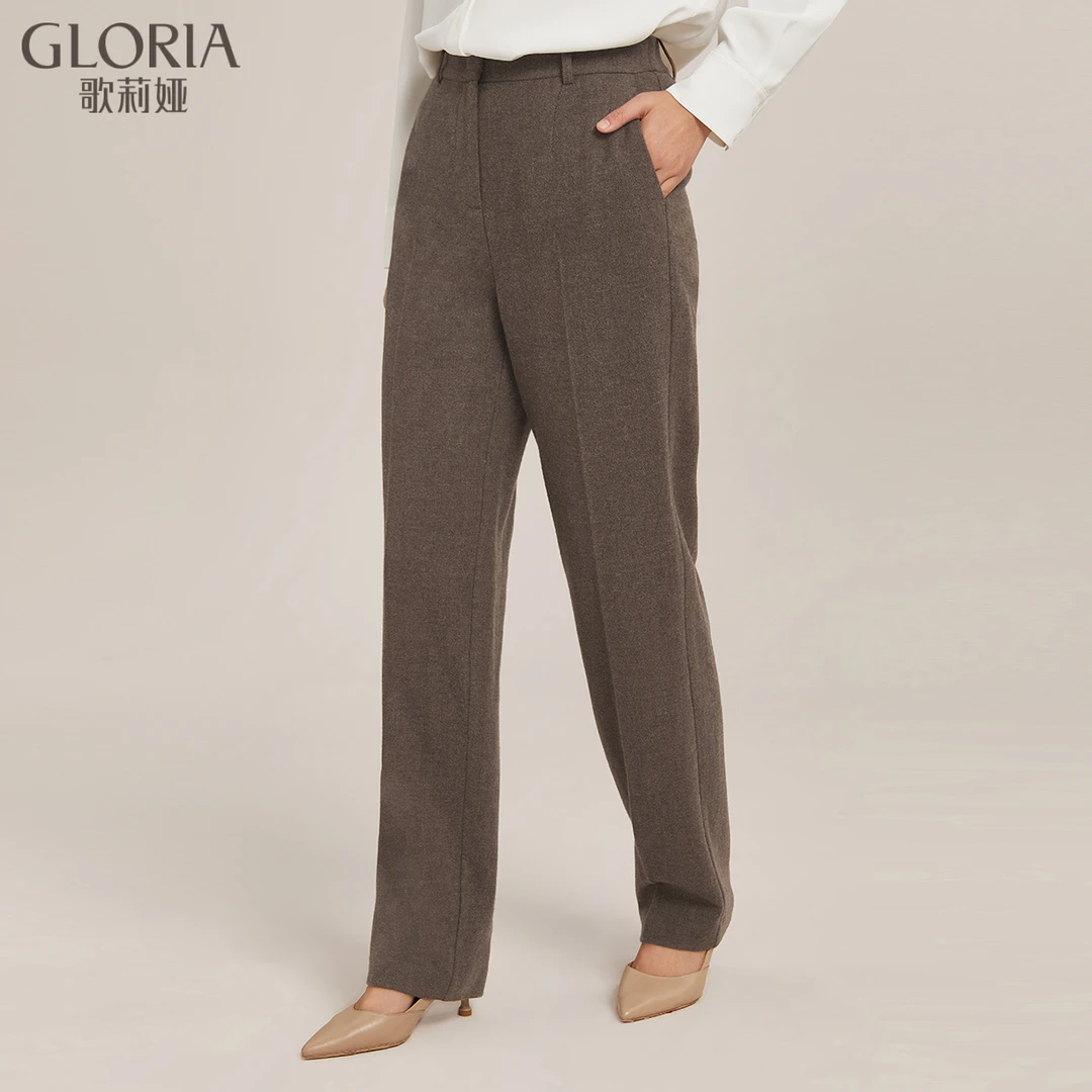 【商场同款】Gloria/歌莉娅高档新品男女 羊毛长裤 羊绒针织绒裤