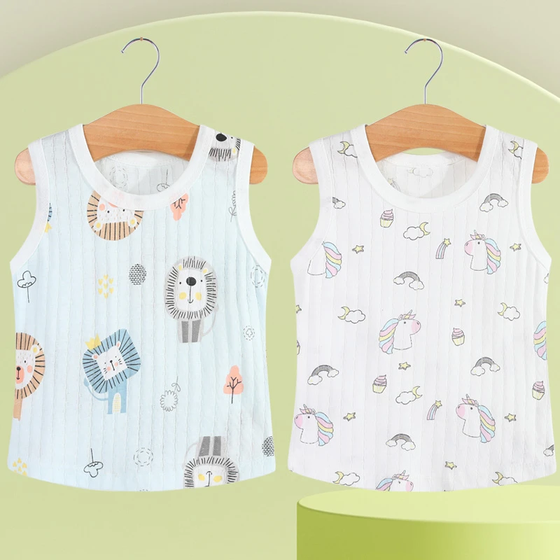 婴儿背心夏季0纯棉透气超薄款1男童2无袖女3岁宝宝儿童打底小背心