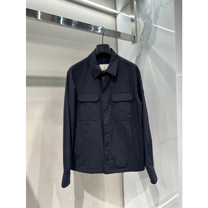 全新未使用Moncler盟可睐 男士蓝色翻领夹克外套 Laita 1A00118