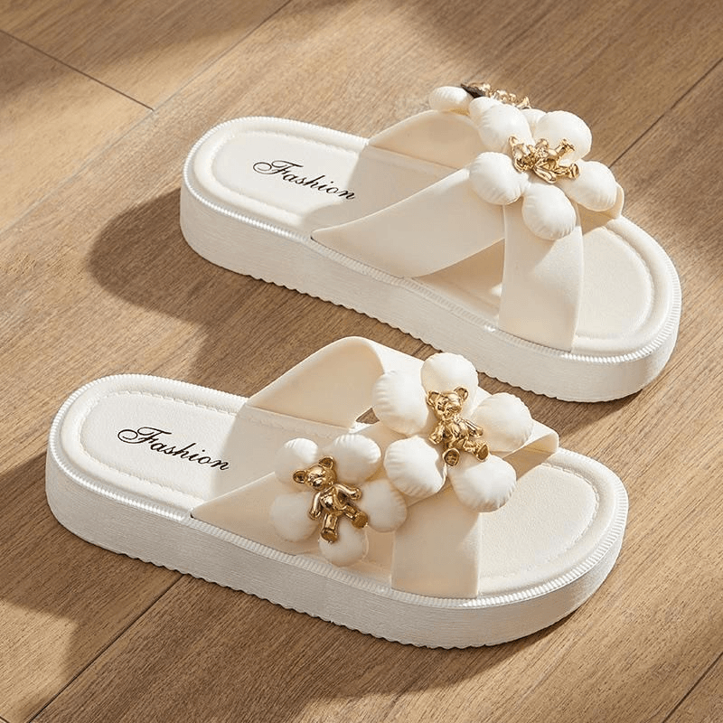 2024新款小熊拖鞋夏季时尚外穿厚底一字拖韩版