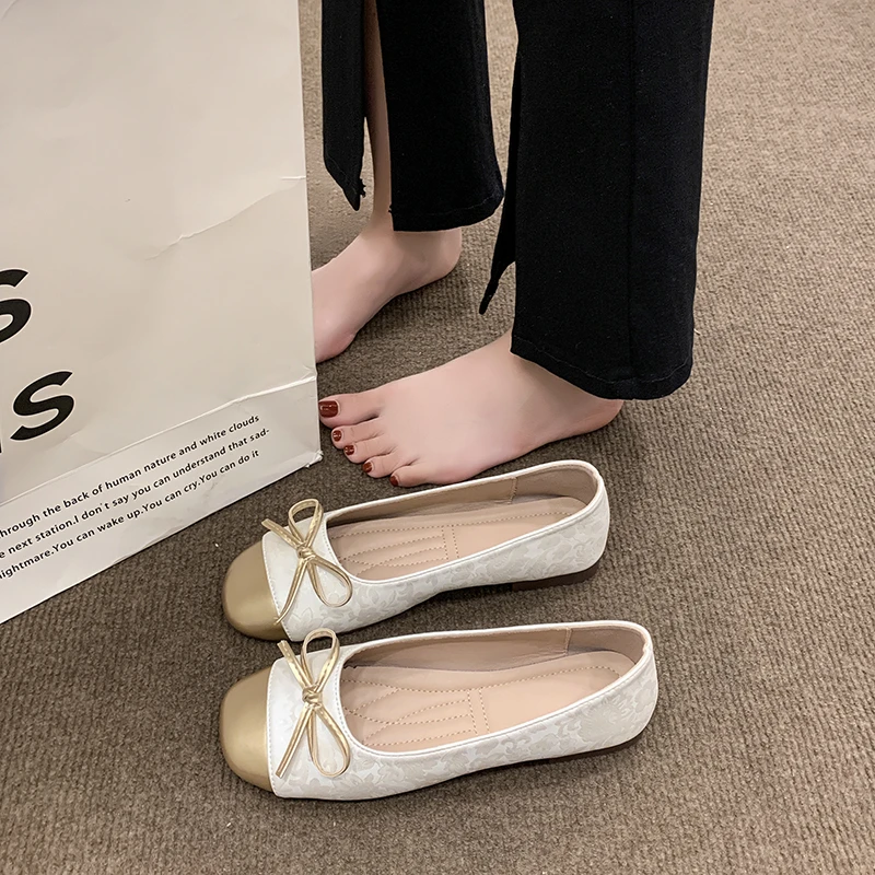 新中式国风女鞋法式晚风温柔蝴蝶结单鞋女软底平底玛丽珍鞋蛋卷鞋