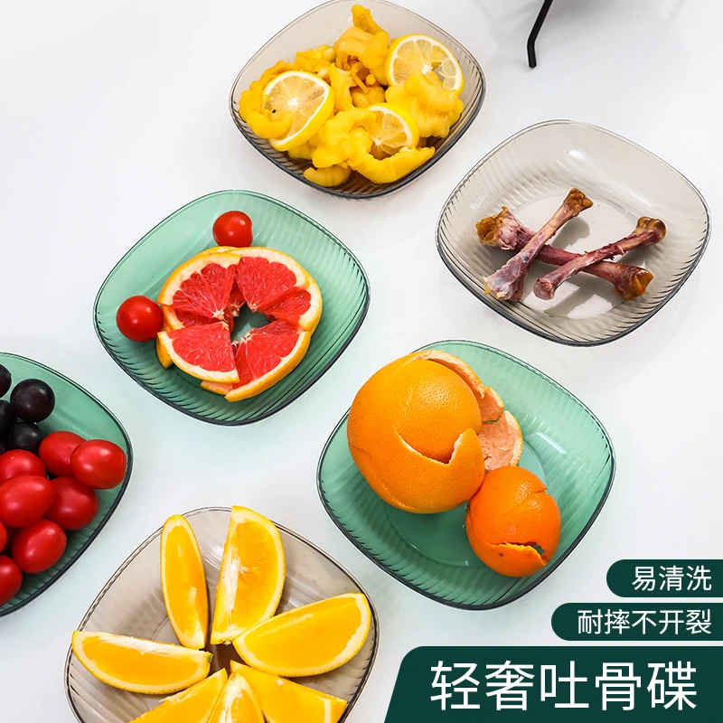 SPSAUCE轻奢吐骨碟餐桌菜渣碟可收纳食物碟餐桌迷你果盘铁架骨碟