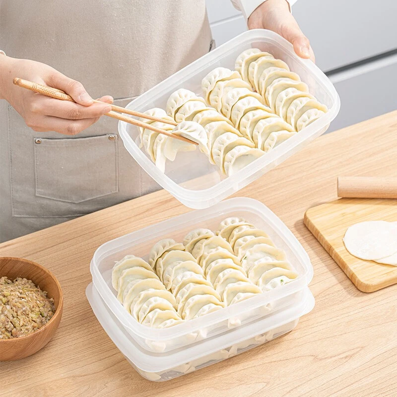 日本进口新款保鲜盒饺子盒冰箱保鲜盒冷冻盒食物盒