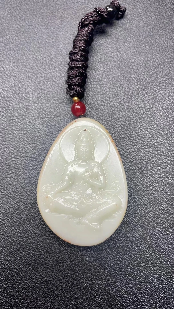 和田玉坐观音一级白