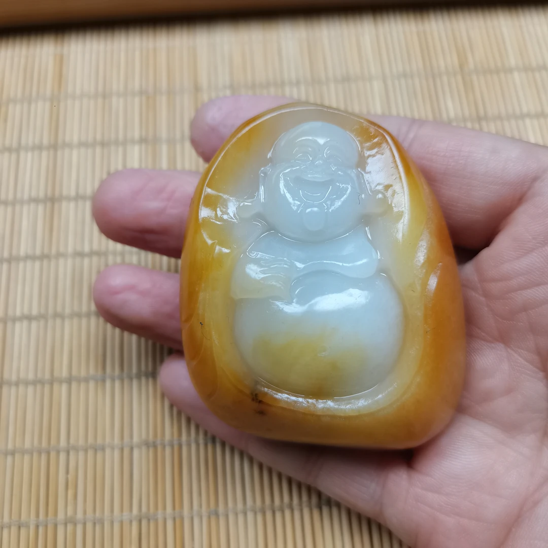 新疆和田玉弥勒佛佛公把件