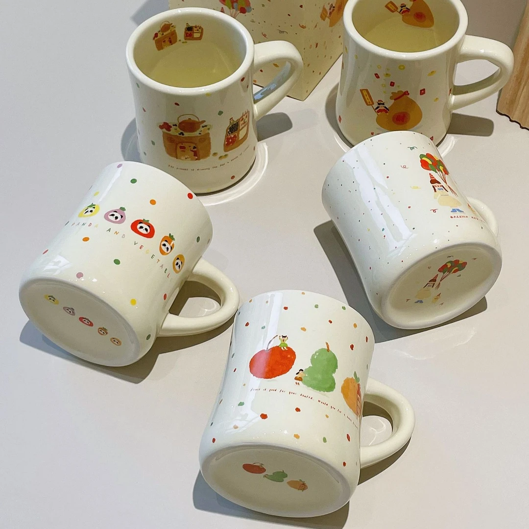 卡通马克杯女生陶瓷喝水杯家用杯子高颜值生日礼物牛奶早餐杯优品