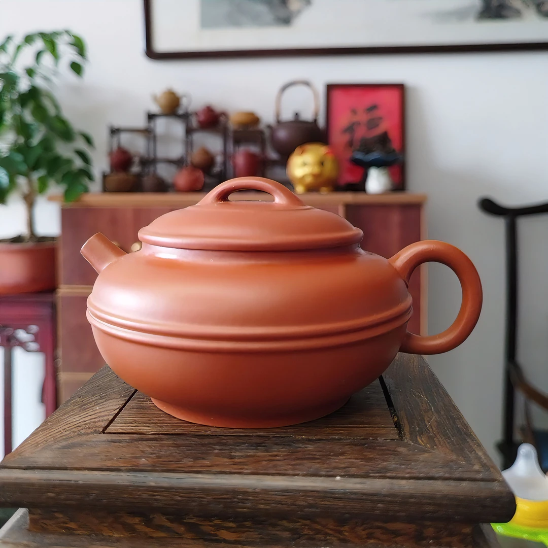 陈莉紫砂 陈莉 线圆 朱泥 150CC 紫砂壶家用泡茶茶具