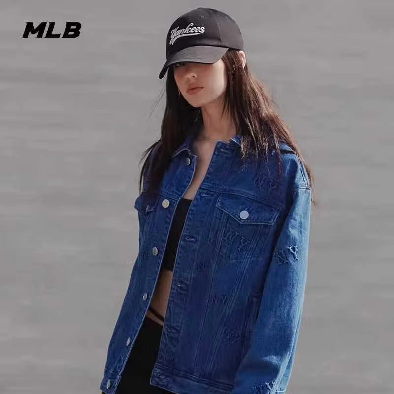 MLB男女情侣休闲百搭韩版老花系列牛仔外套春夏 3ADKM0341