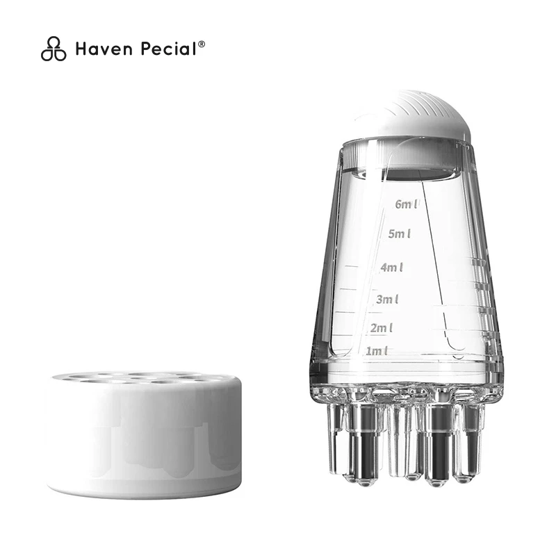 Haven Pecial头皮上药器头部滚珠导液按摩护发梳精油给药涂抹神器