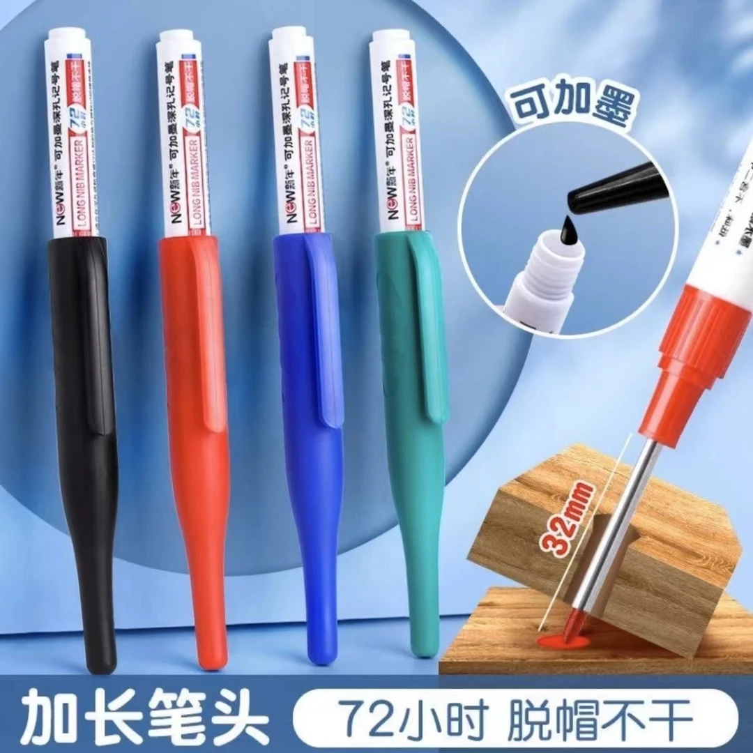 多用途长头记号笔 瓦工木工装修工 标记清晰 防水 快干 深度标记