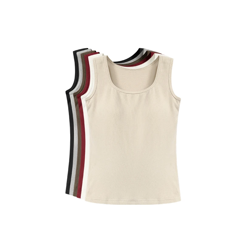 【橙庐】5520莱赛尔山羊绒秋冬胸垫背心 女士打底保暖宽肩春修身