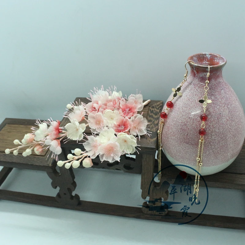 平湖晚霞古风饰品 真丝烫花梅花 暗香疏影套系