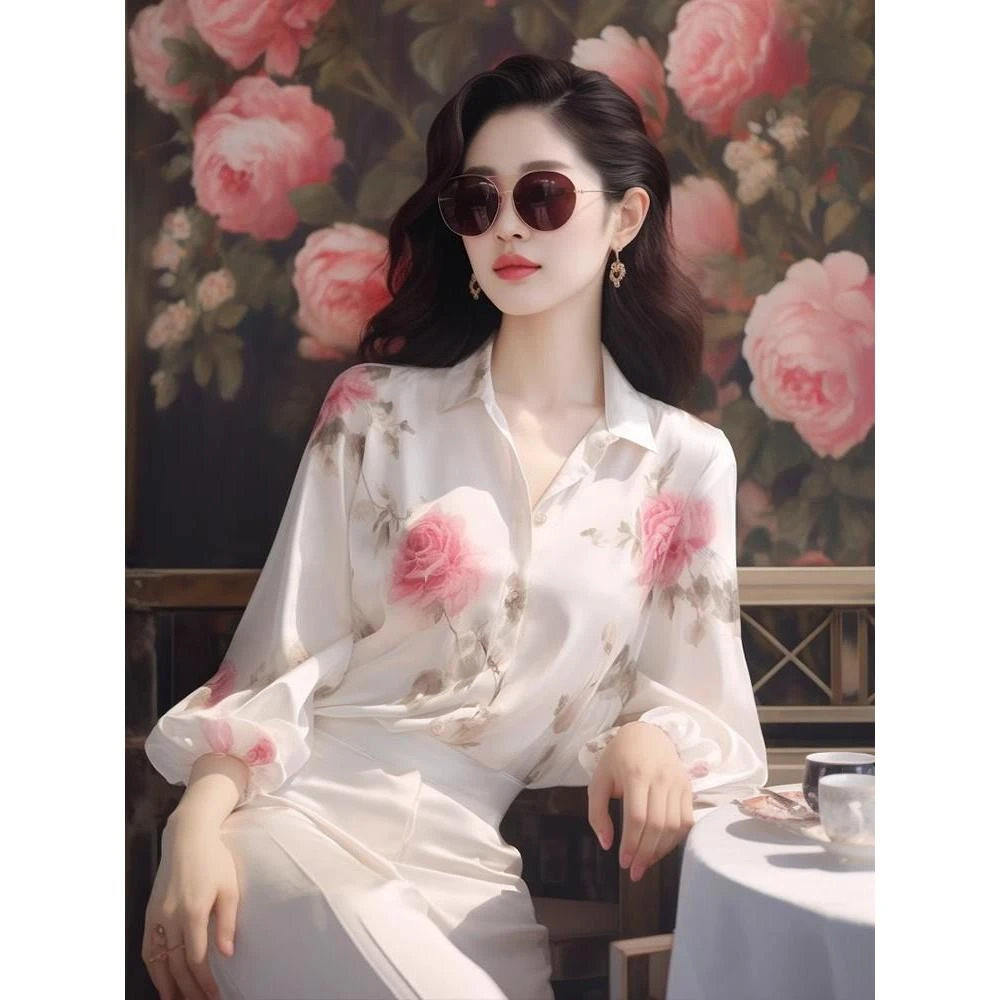 今年流行漂亮的白色碎花衬衫春装女2025年新款很仙的上衣奢华大牌