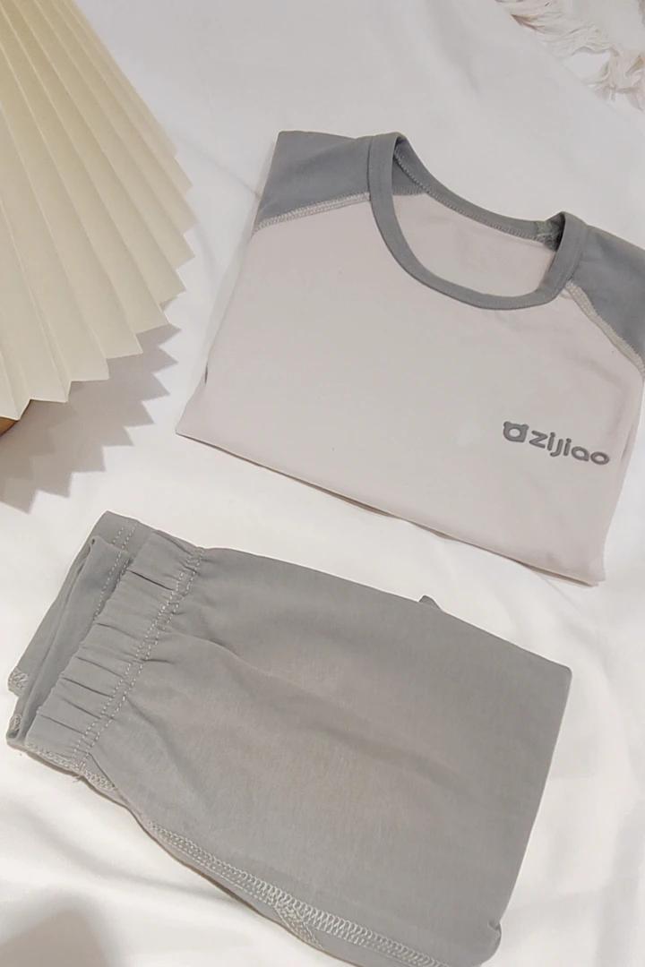 2024男童女童新款纯色插肩莱卡套装A类