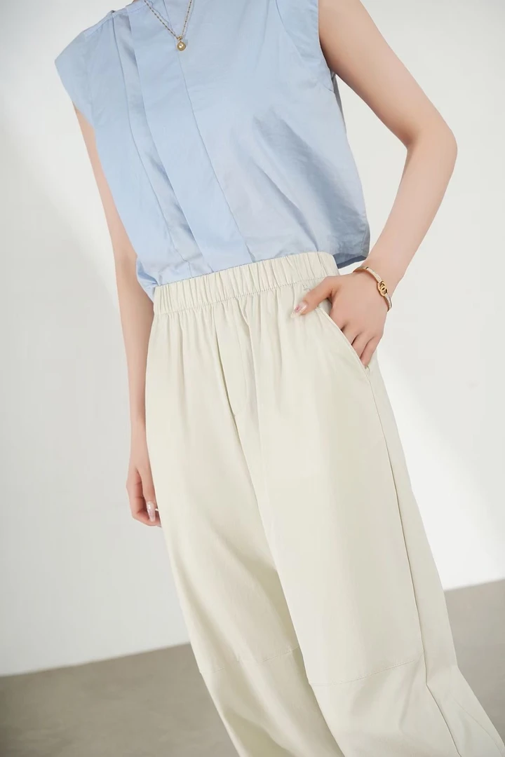 清凉夏款超薄桑蚕丝莫代尔哈伦裤宽松柔软显瘦九分香蕉裤