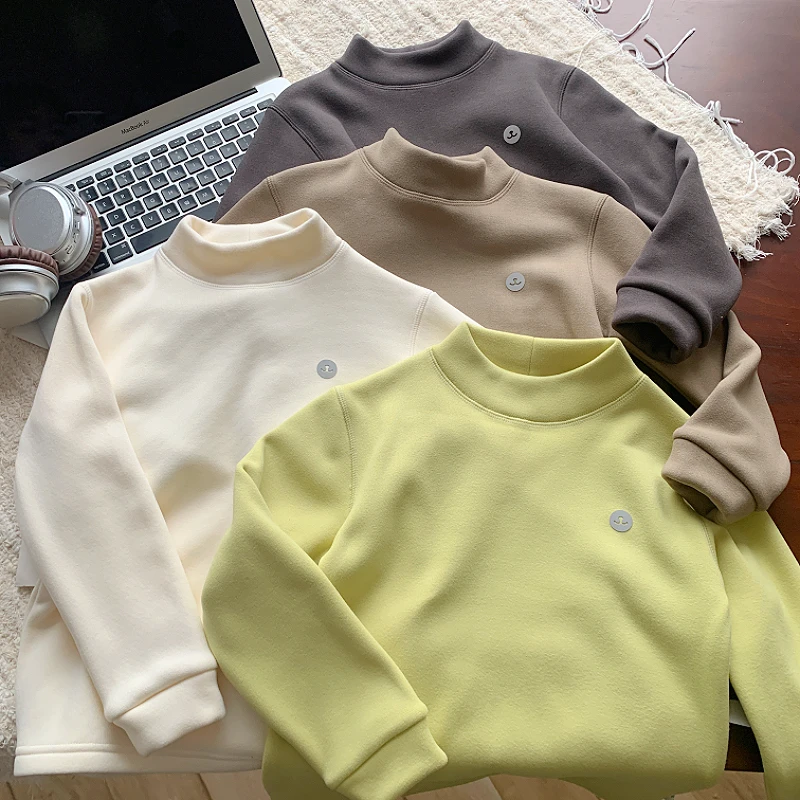 男童高领卫衣2025冬季新款儿童加厚保暖内搭百搭休闲长袖上衣