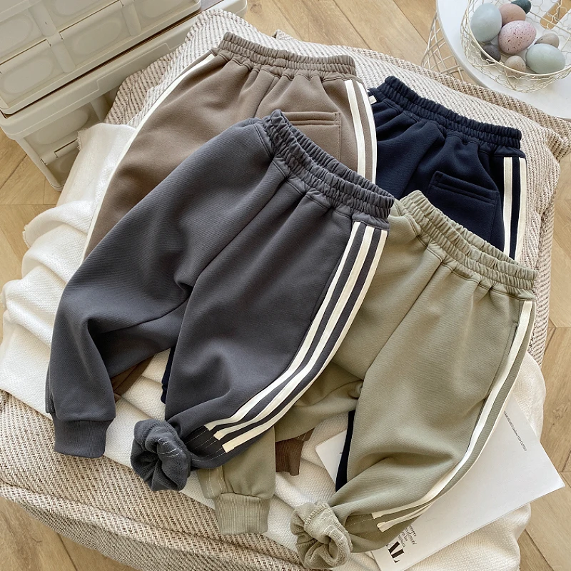 男童加绒裤子儿童加厚百搭一体绒卫裤秋冬款长裤儿童休闲运动裤