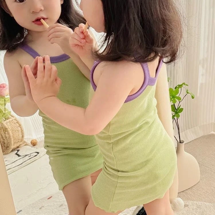 夏装女童包臀裙新款洋气吊带裙背心裙打底连衣裙宝宝百搭公主风