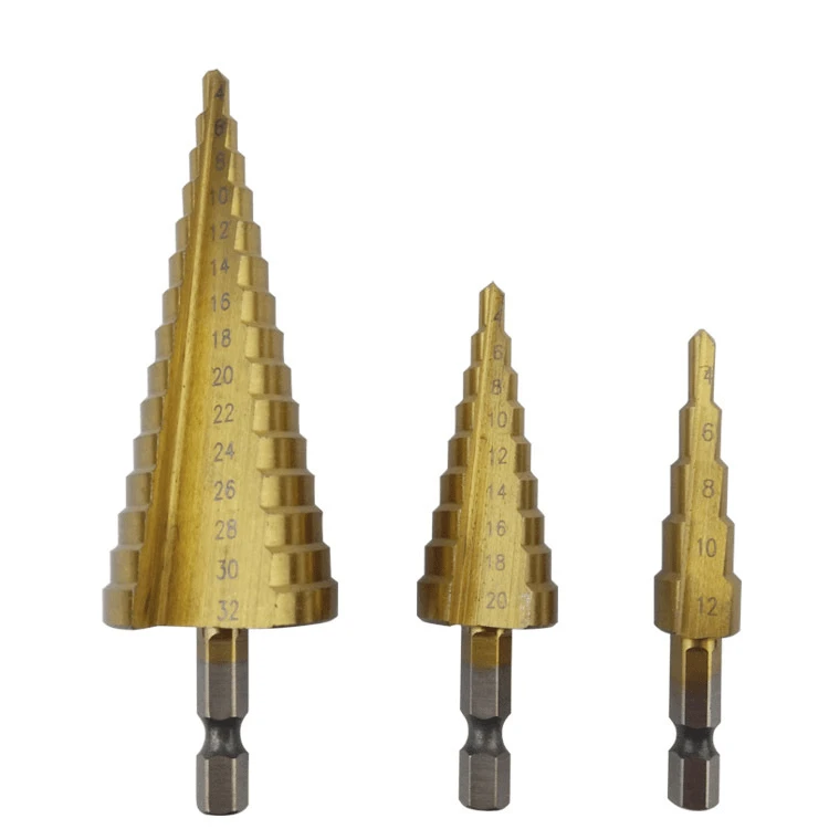 宝塔钻头麻花钻头钢板4241材质六角柄阶梯钻开孔器4-32,4-20,4-12