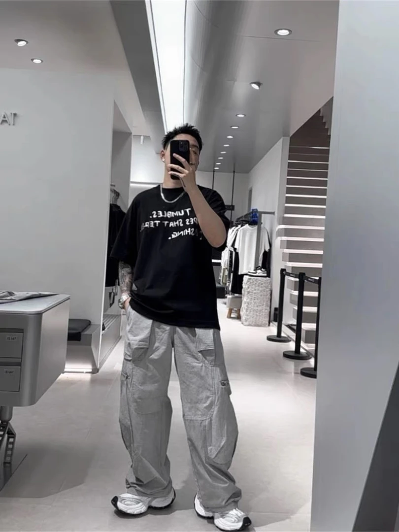 美式潮牌直筒伞兵裤休闲裤