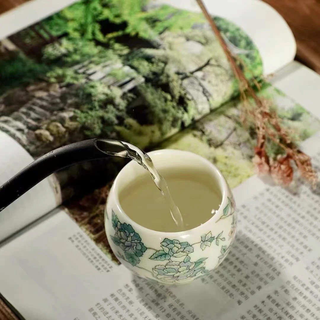 德艺D235釉釉下彩手绘山茶花大号茶杯120ml左右复古家用中式中式