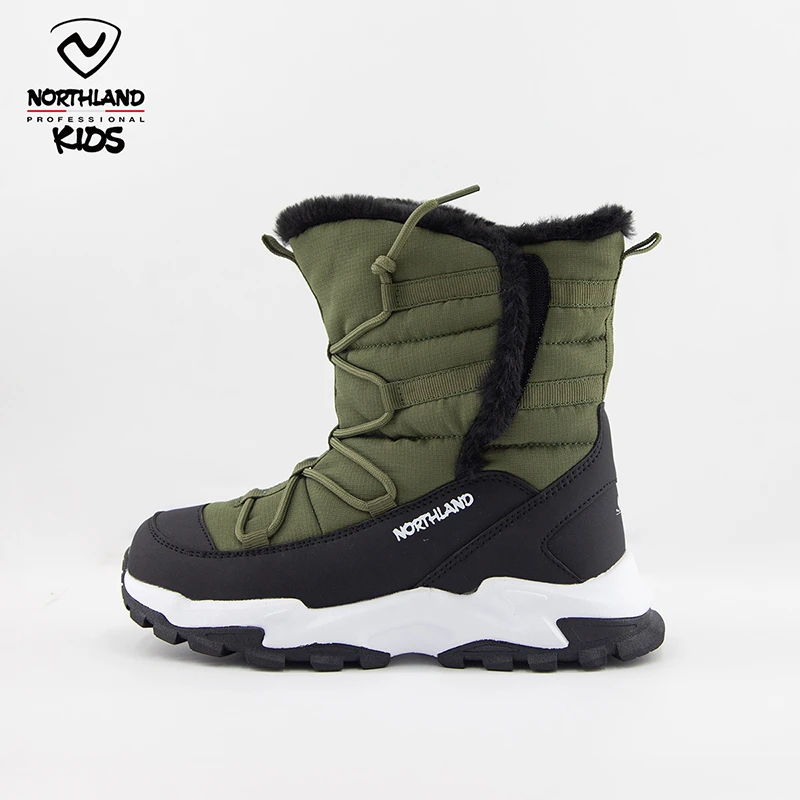 诺诗兰童鞋男童棉靴女童2025新款冬季高帮防滑雪地靴保暖加绒棉鞋