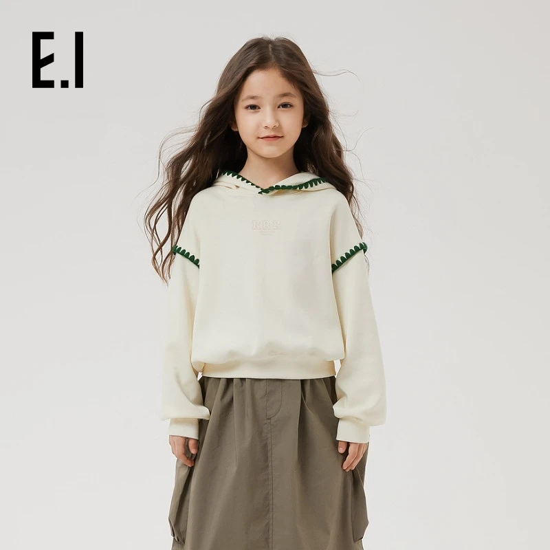 E.I童装女童连帽款卫衣春装韩版学院风套头D8241655650