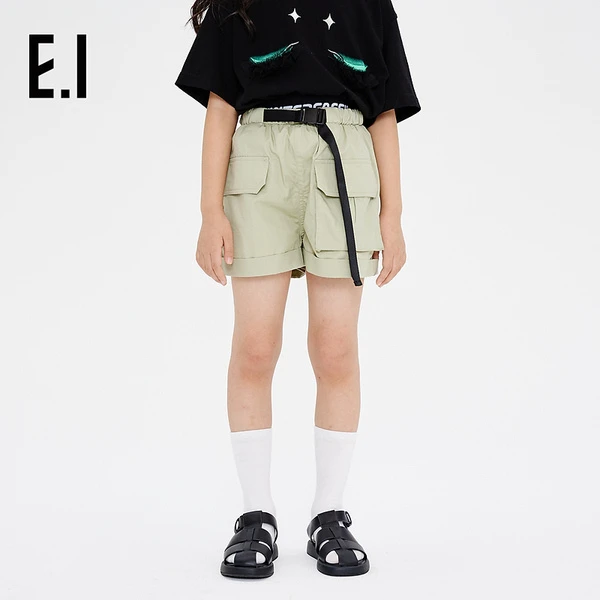 E.I夏装女孩工装风短裤中大童D8222773907
