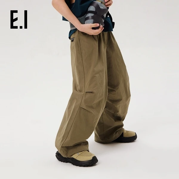 E.I男女童山系休闲运动裤户外垂感伞兵裤束脚裤D8241223077B