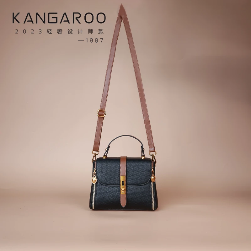 KANGAROO/袋鼠2024新款女士百搭高级质感小方包手提单肩斜挎包包