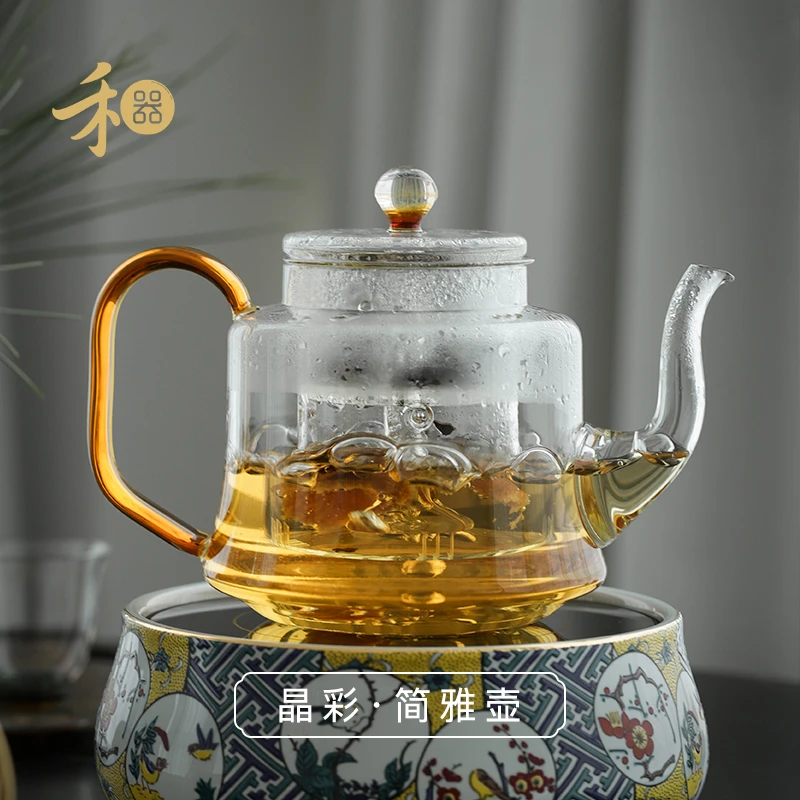 禾器晶彩简雅壶蒸煮两用提梁壶烧水煮茶大容量保温加厚煮水家用