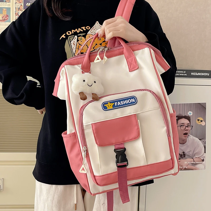 妈咪包大容量双肩包宝妈外出专用包旅游轻便帆布卡通妈妈婴儿背包