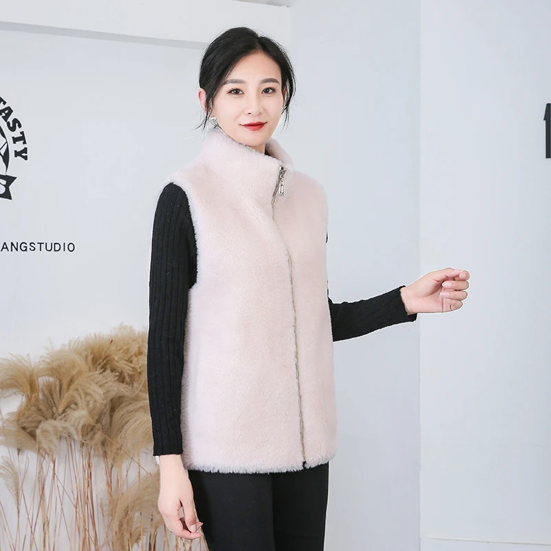 【清仓断码】【双面穿】女士立领厚款冬季保暖马甲外穿毛绒马夹秋冬