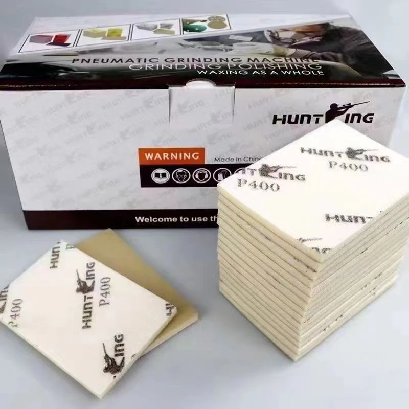 猎王进口海绵砂75*100mm小方头砂纸方形干磨机砂纸漆面等打磨抛光