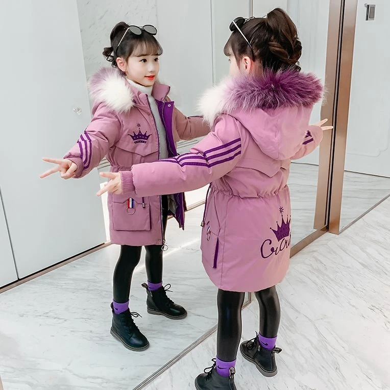 女童棉衣新款中大童加厚外套儿童中长款棉服洋气小女孩冬装棉袄潮