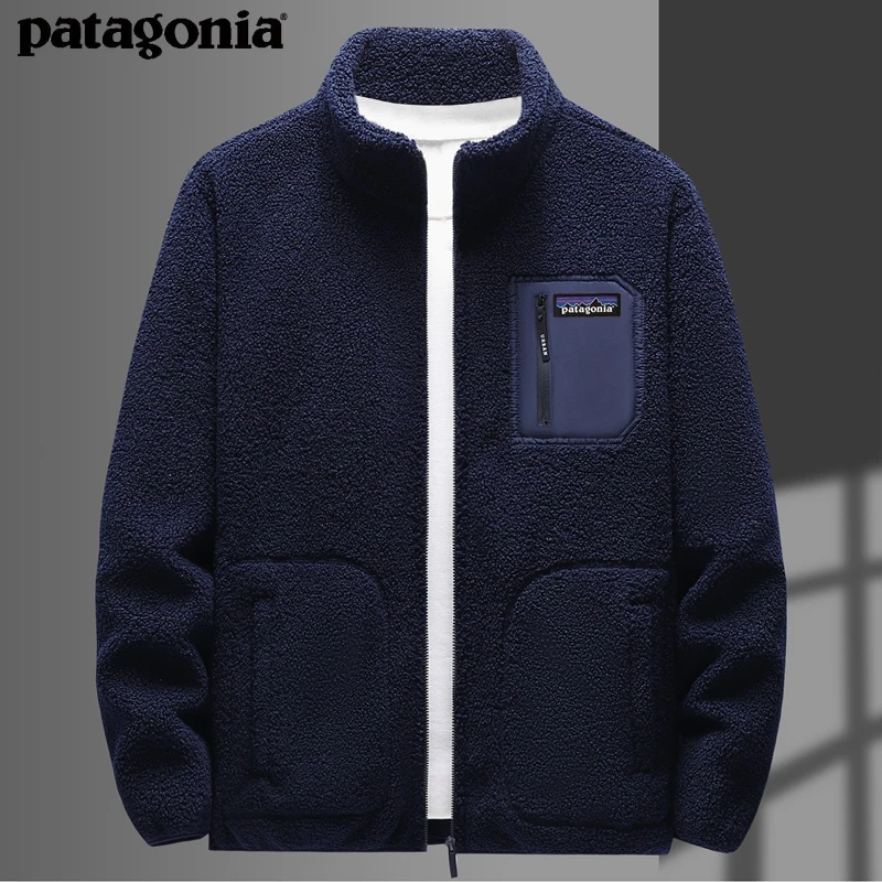 Patagonia/巴塔哥尼亚拉链户外卫衣男士加绒加厚保暖抓绒立领外套