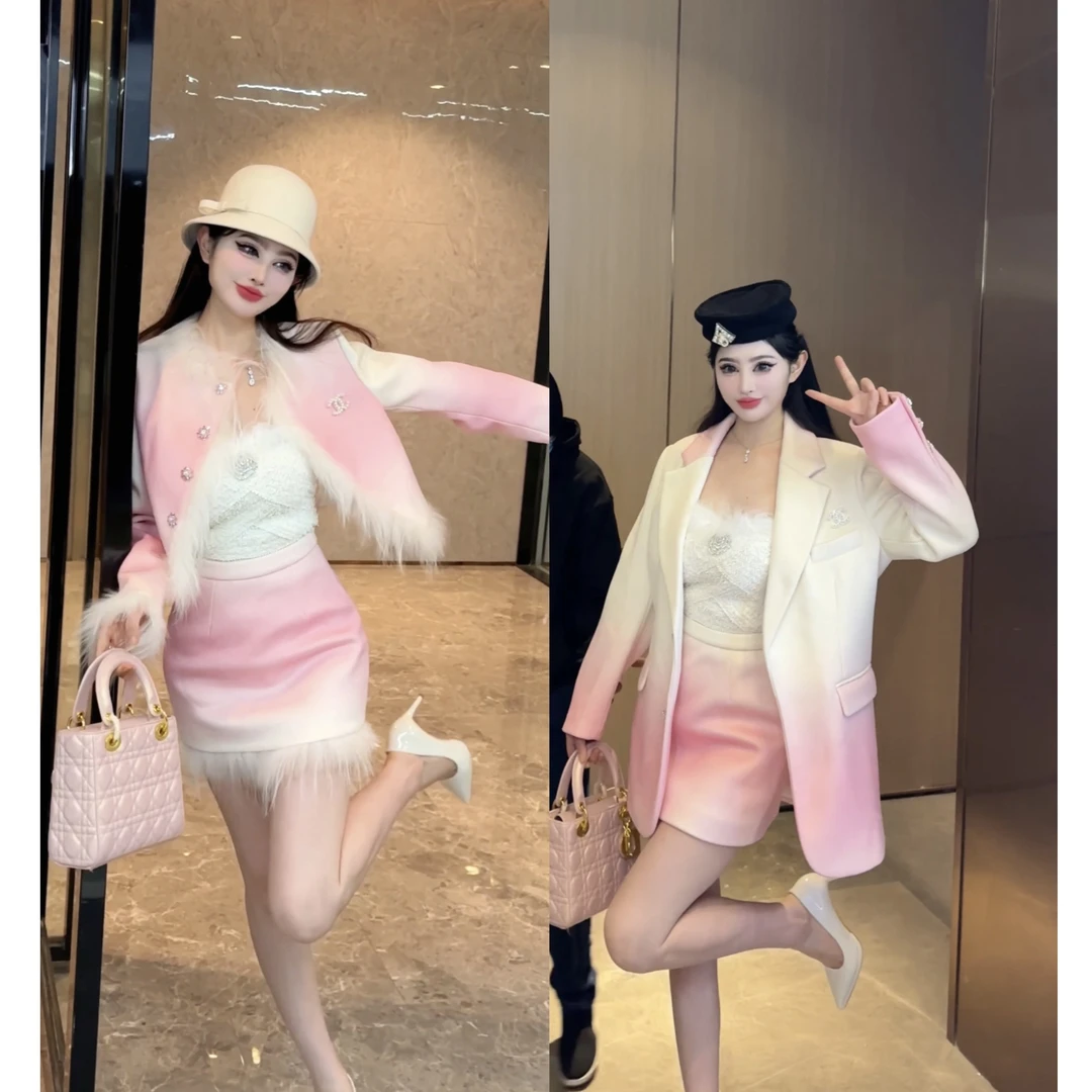 郁儿baby【蜜桃甜心】设计师款西服羽羽套装