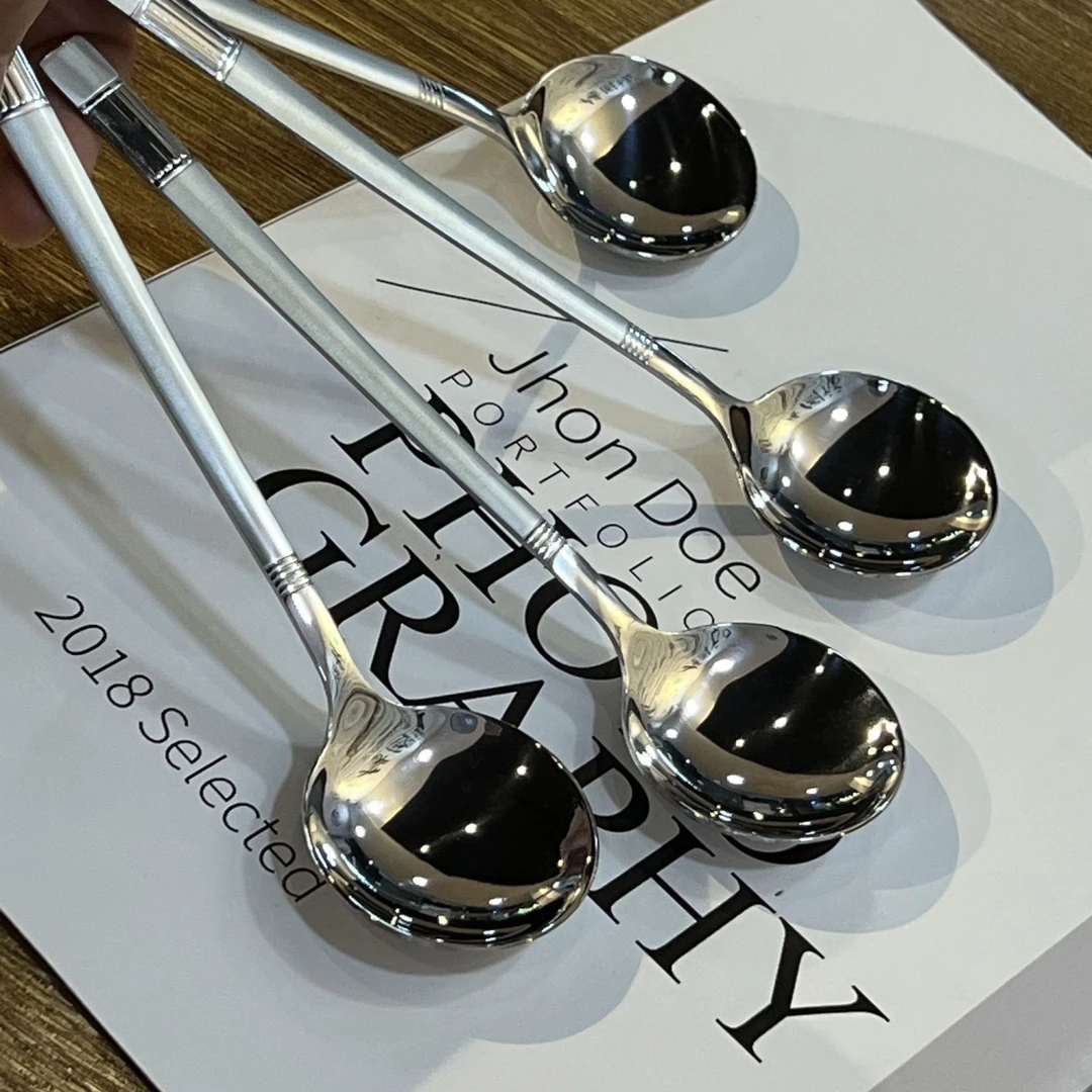 爆款网红不锈钢勺子外卖勺加深汤勺西餐勺甜品勺干饭勺调羹圆勺