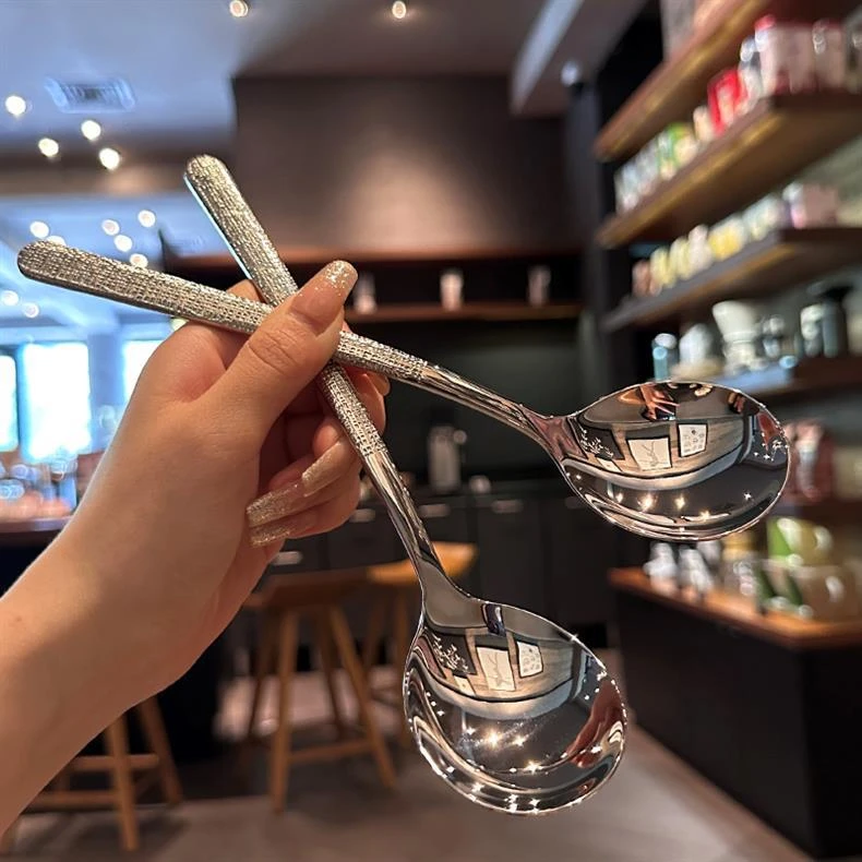 长柄不锈钢汤勺咖啡搅拌勺小勺子饭勺调羹汤匙学生用叉勺家用餐具