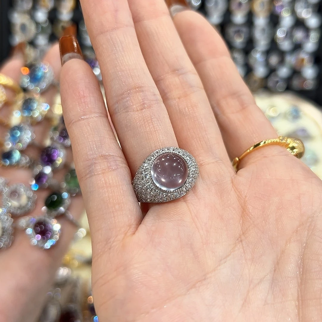 黄晶戒指银S925镶嵌欢****?