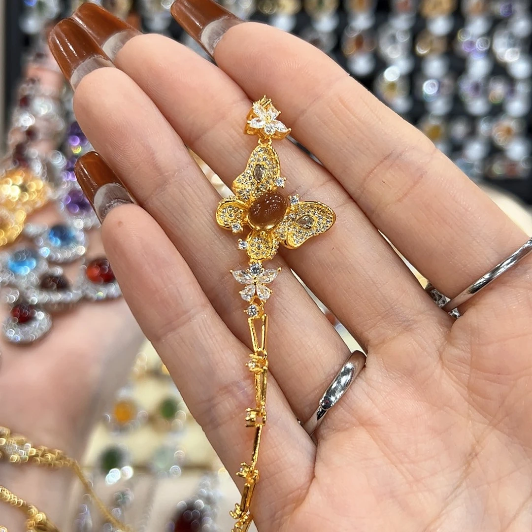 黄晶戒指银S925镶嵌n**w