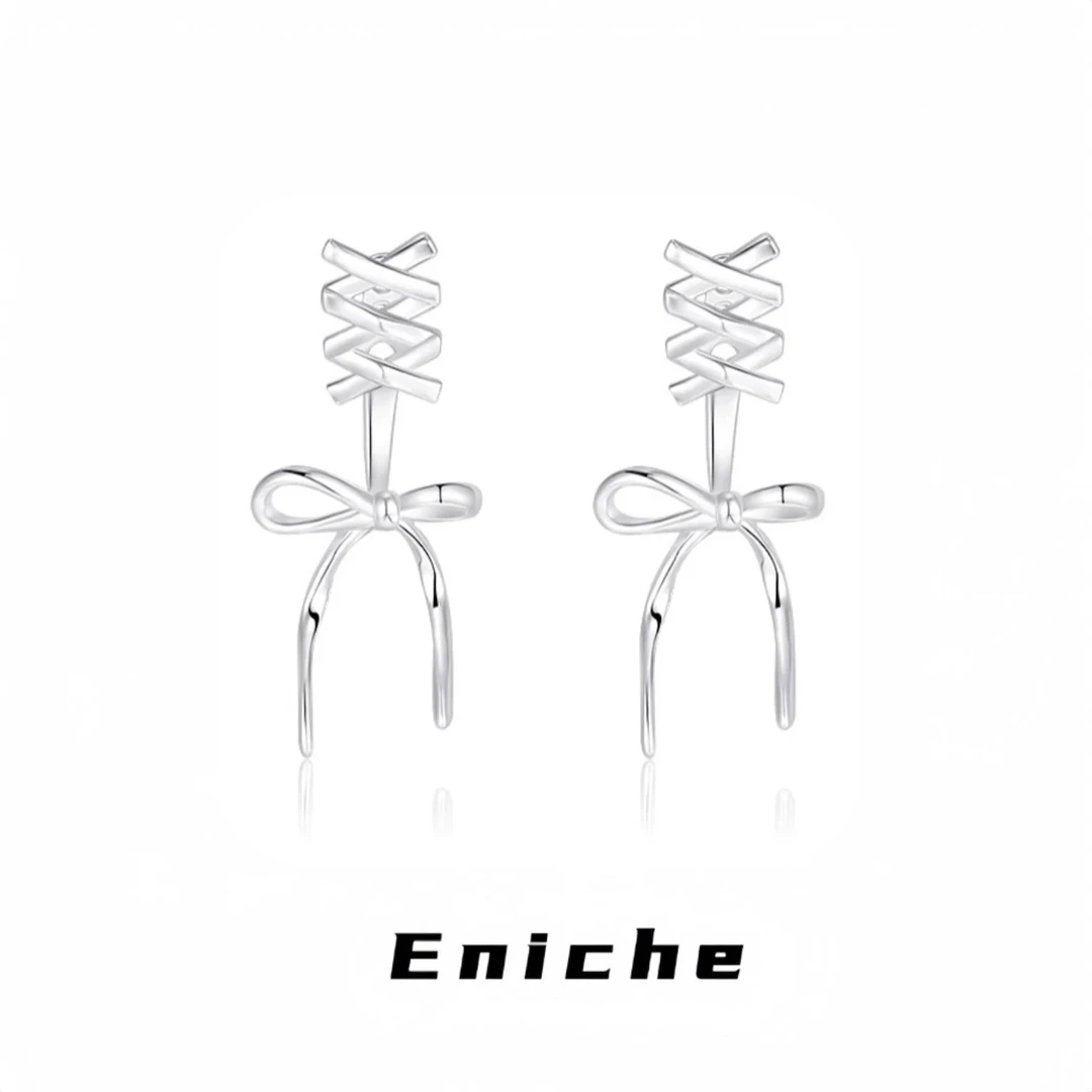 铜合金耳饰 1334「灵动丝带」小众ins两戴飘带蝴蝶结氛围感耳饰