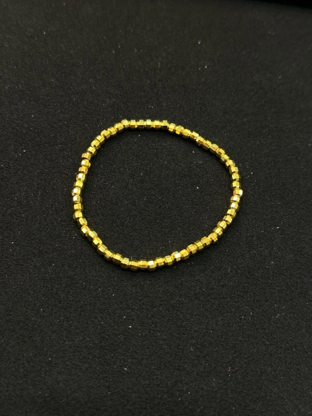 足金镭射小金豆转运珠手串（60颗卡3）