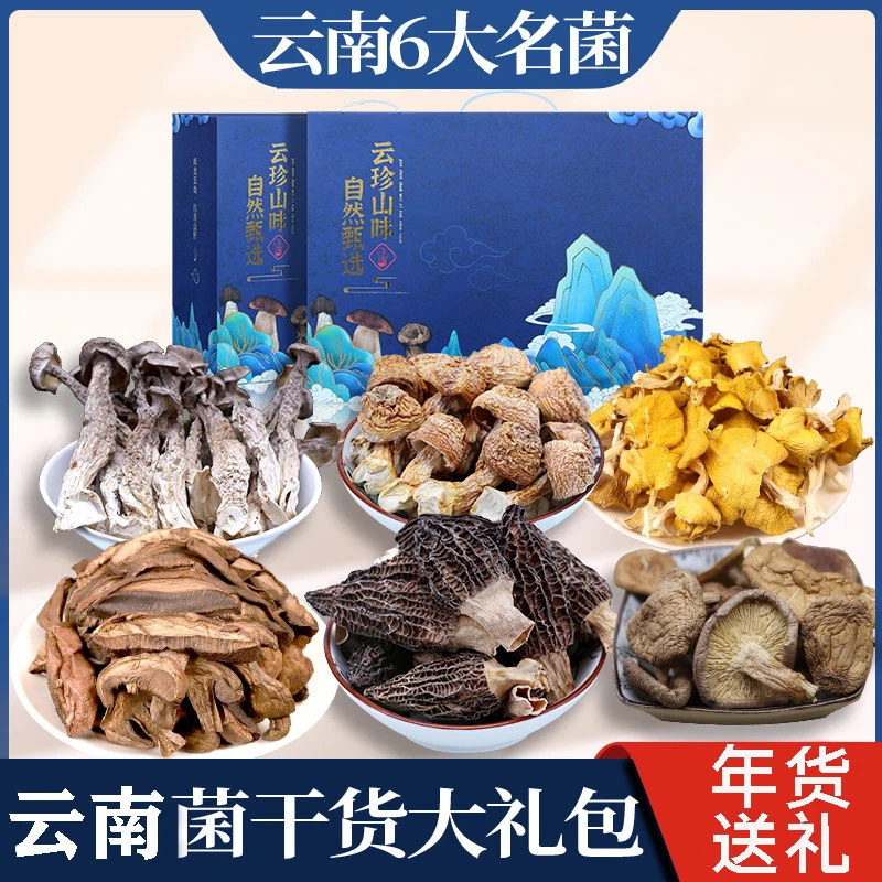 云南菌菇礼盒  500g 羊肚菌 松茸 高档礼盒特产礼品送礼煲汤食用