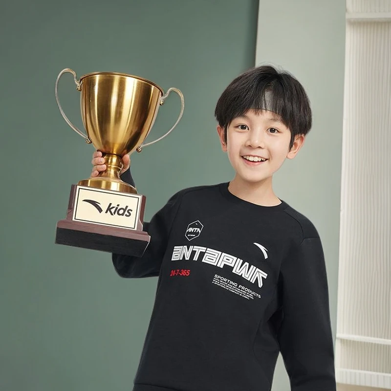 安踏儿童男大童套头衫新款透气舒适亲肤青少年运动卫衣352437706
