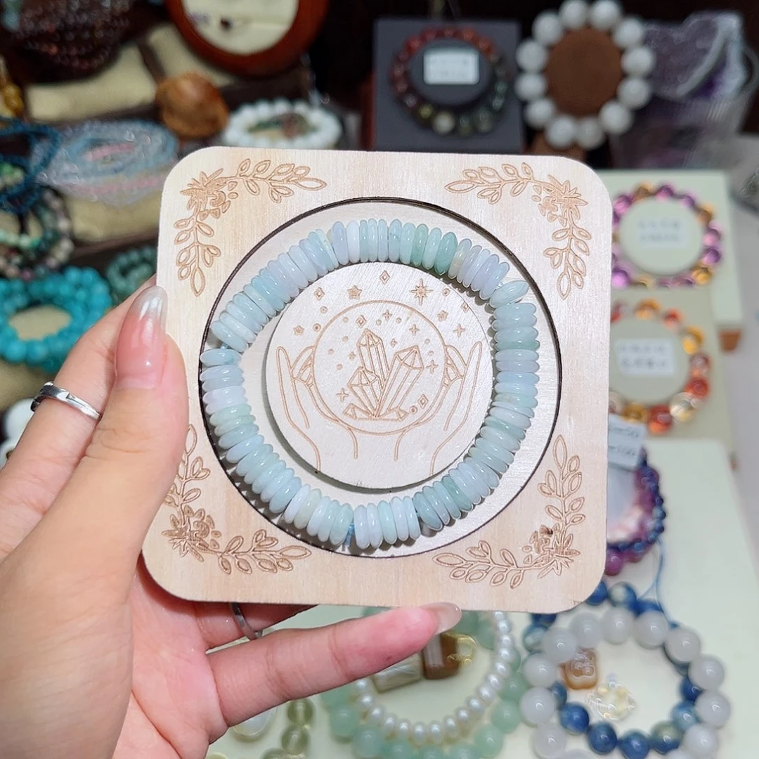 水晶手串未镶嵌夏***?9m翡翠算盘